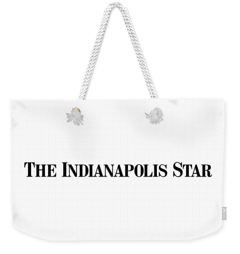 Indianapolis Weekender Tote Bag featuring the digital art The Indianapolis Star Black Logo by Gannett Co