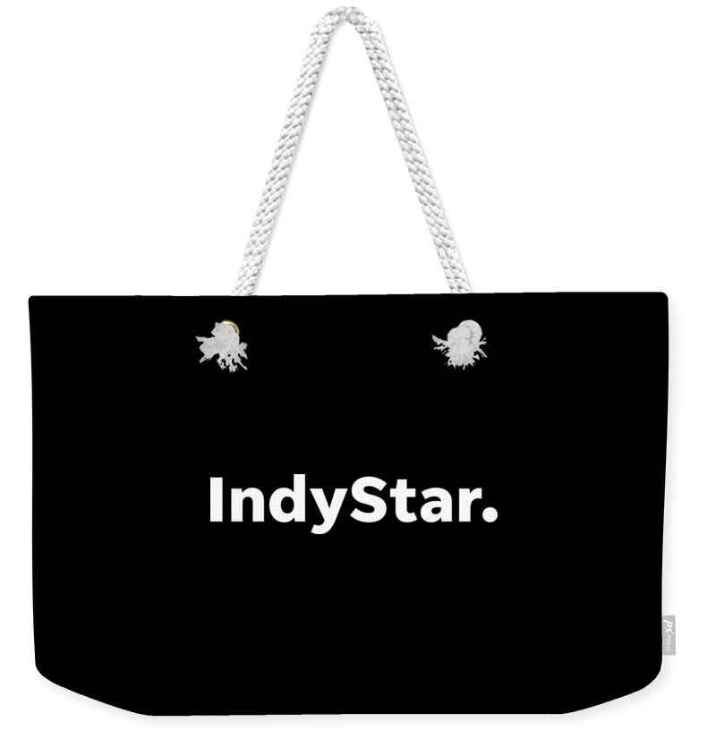 Indianapolis Weekender Tote Bag featuring the digital art The Indy Star White Logo by Gannett Co