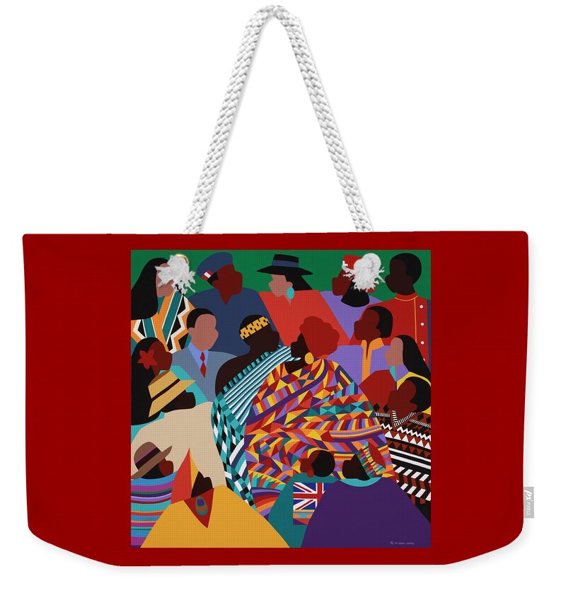 Black Lives Matter Weekender Tote Bag featuring the painting The International Decade by Synthia SAINT JAMES