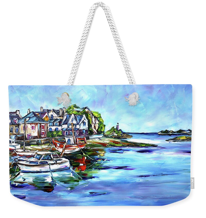 Loguivy De La Mer Weekender Tote Bag featuring the painting The Islands Of Brittany by Mirek Kuzniar