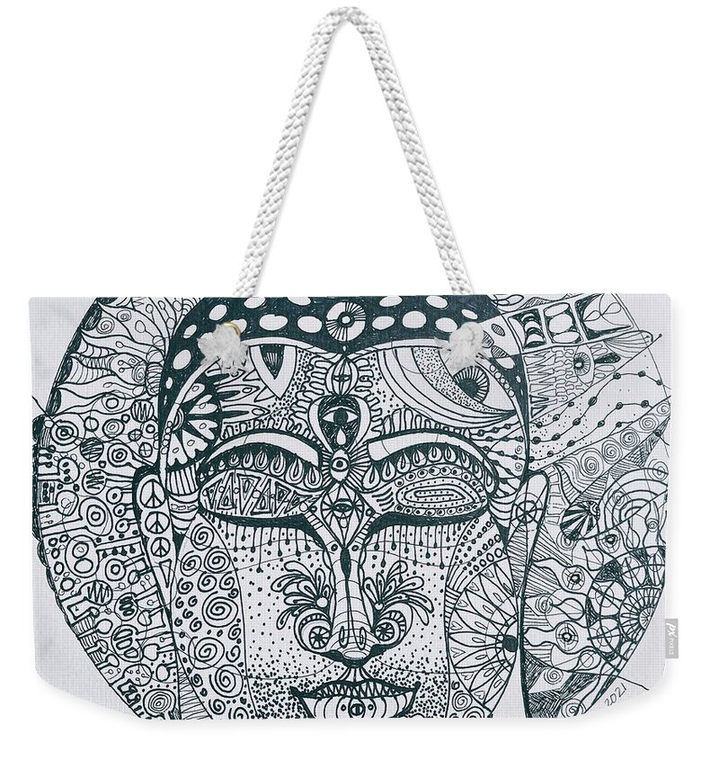 Original Line Art Illustration Weekender Tote Bag featuring the drawing The Journey by Chris Burton