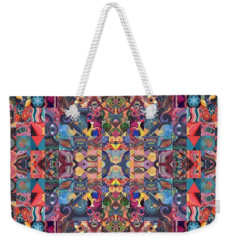 The Joy Of Design 64 Quadrupled 5 By Helena Tiainen Weekender Tote Bag featuring the digital art The Joy of Design 64 Quadrupled 5 by Helena Tiainen