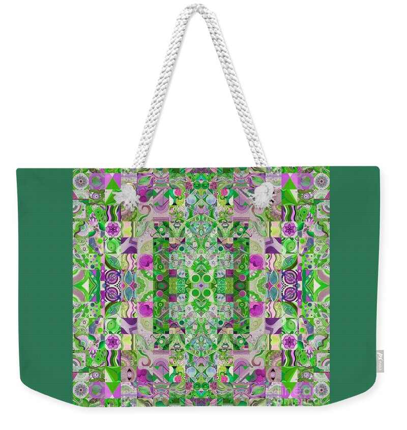 The Joy Of Design 64 Quadrupled 8 Sping Variation By Helena Tiainen Weekender Tote Bag featuring the painting The Joy of Design 64 Quadrupled 8 Spring Variation by Helena Tiainen