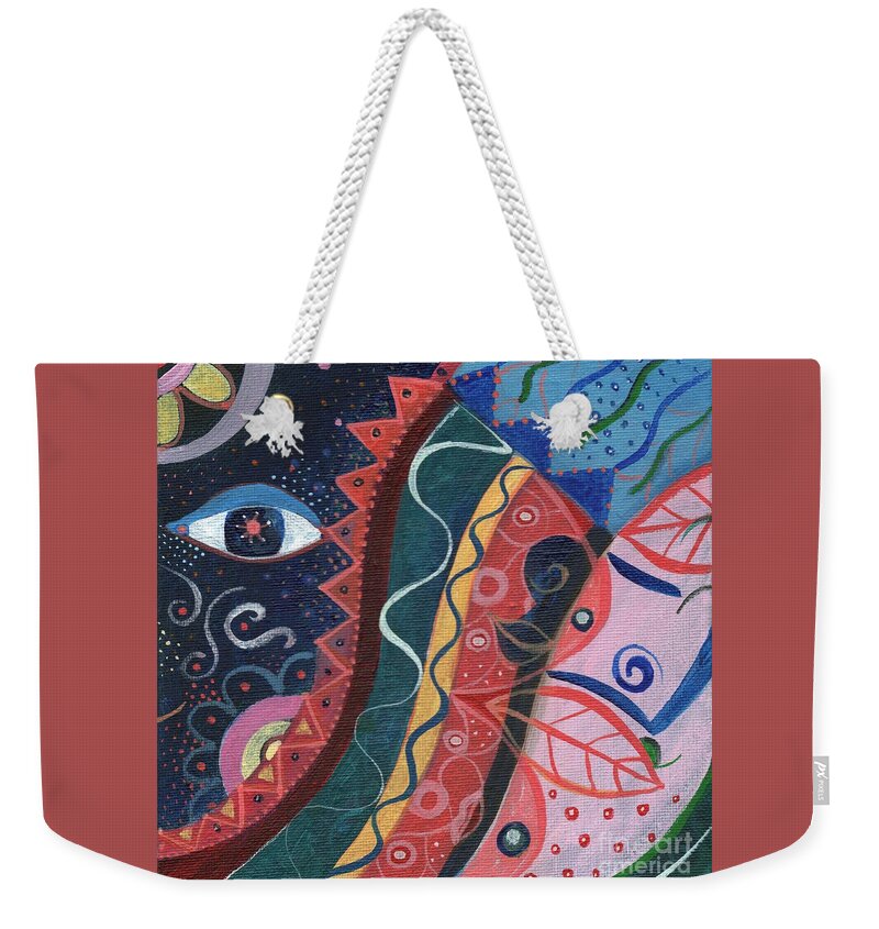 The Joy Of Design Lvi Part 2 By Helena Tiainen Weekender Tote Bag featuring the painting The Joy of Design L V I Part 2 by Helena Tiainen