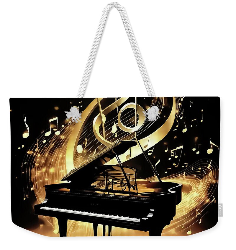 Grand Piano Weekender Tote Bag featuring the digital art The Joys of Music by Eddie Eastwood