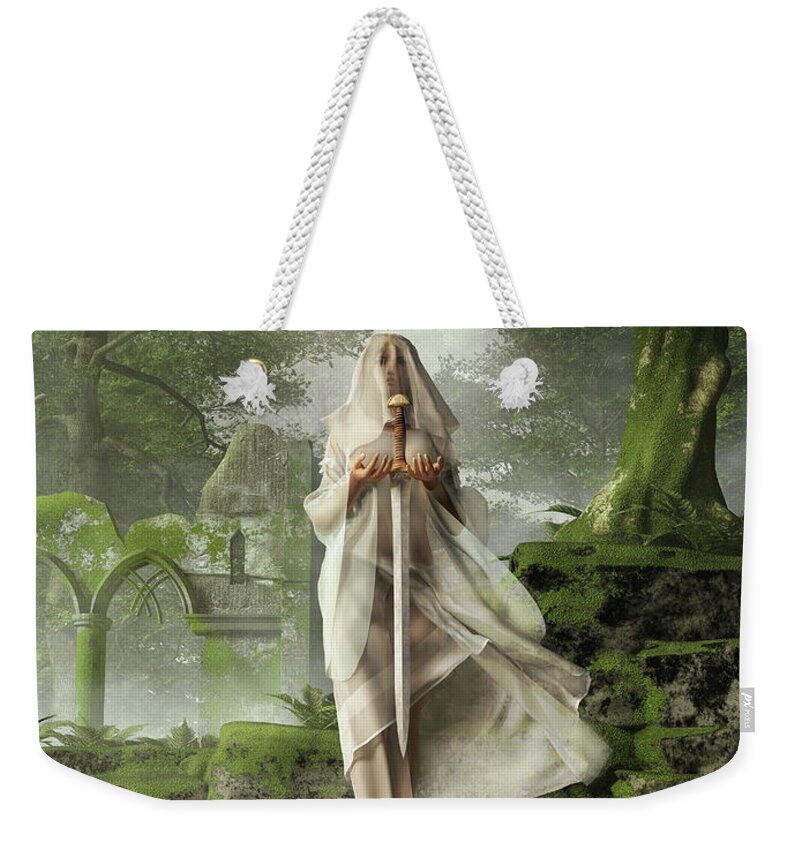 Lady Of The Lake Weekender Tote Bag featuring the digital art The Lady of the Lake by Daniel Eskridge
