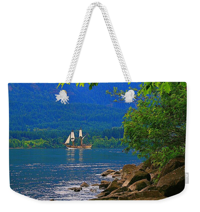 Oregon Weekender Tote Bag featuring the photograph The Lady Washington by Steve Warnstaff