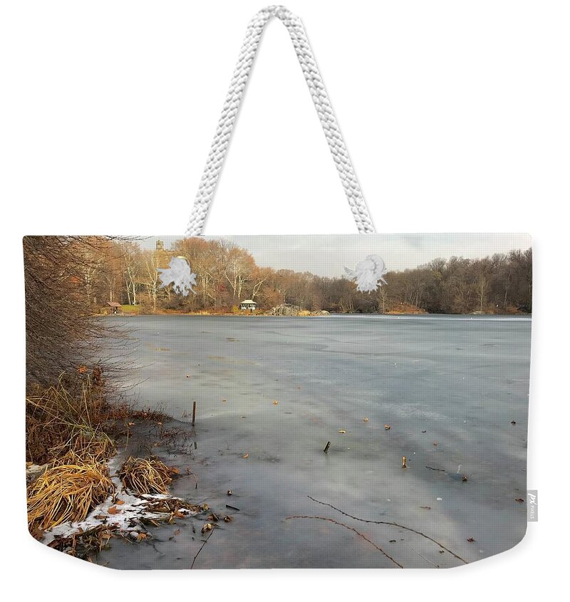  Weekender Tote Bag featuring the photograph The Lake in December by Judy Frisk