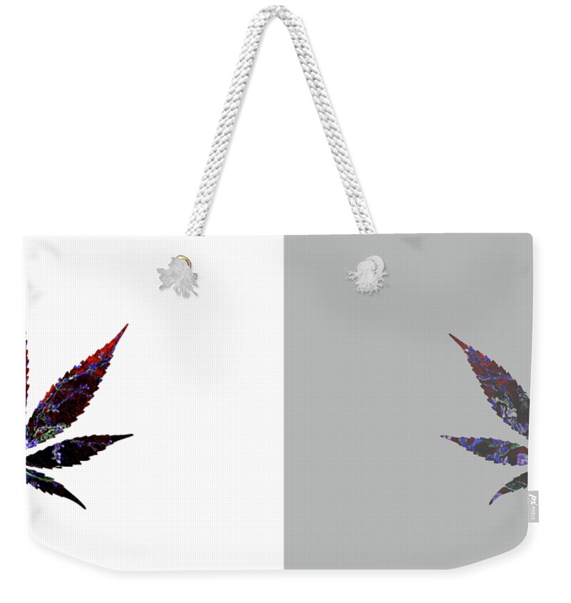 Pot Weekender Tote Bag featuring the digital art The Leaves of Grass by David Bridburg