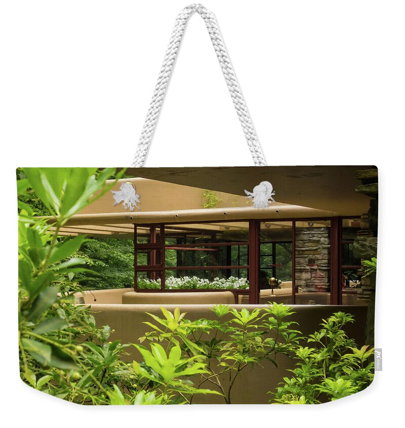 2-events/trips Weekender Tote Bag featuring the photograph The Living Areas View at Falling Waters by Louis Dallara