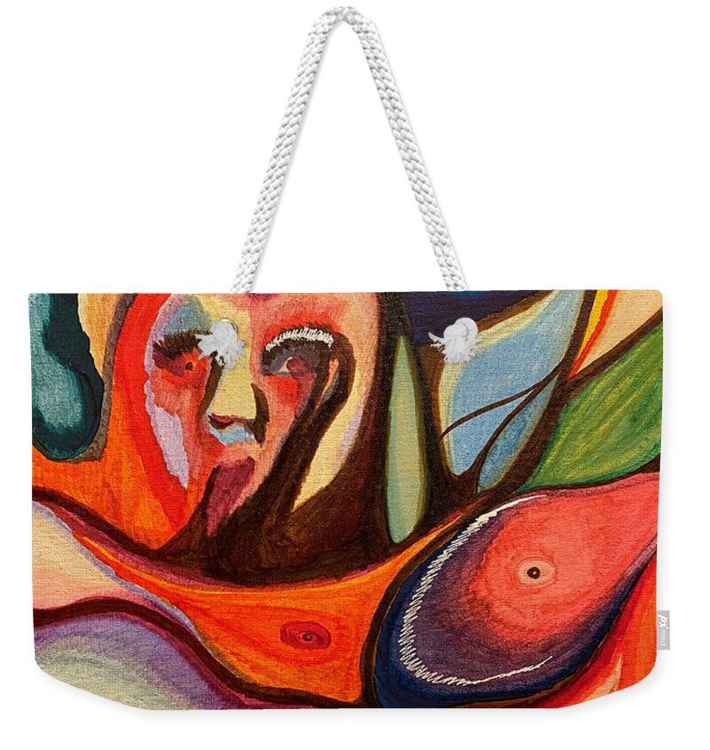 Nature Weekender Tote Bag featuring the mixed media The Living Ether by Jeff Malderez