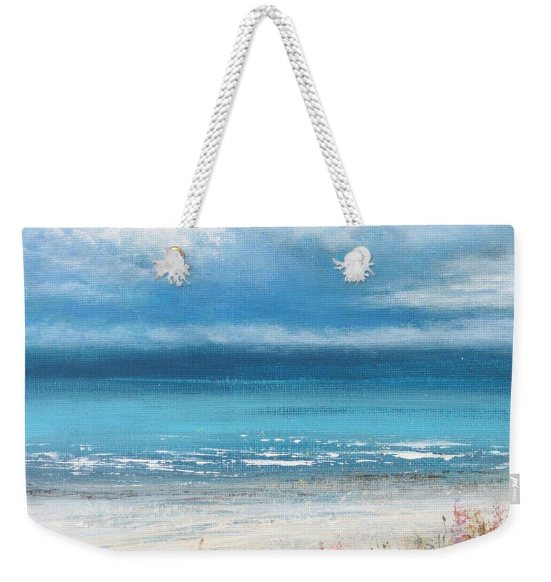 Seascape Weekender Tote Bag featuring the painting The Lure of the Sea by Valerie Travers