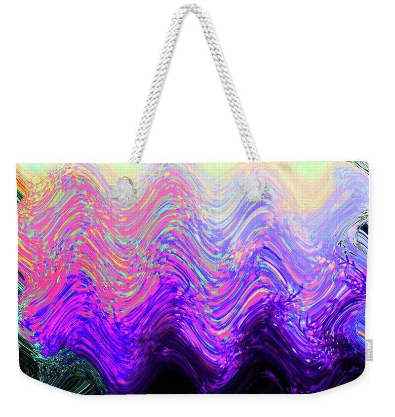 The Morning Sun Fir Trees And Fog Weekender Tote Bag featuring the digital art The Morning Sun Fir Trees And Fog by Tom Janca