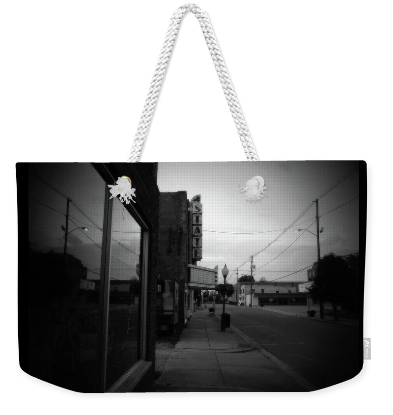 Mothman Weekender Tote Bag featuring the photograph The Mothman Prophecies - Black and White by Fred Larucci