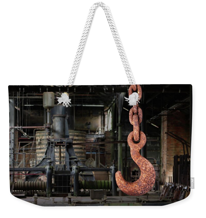 Hook Weekender Tote Bag featuring the photograph The old iron hook by Average Images