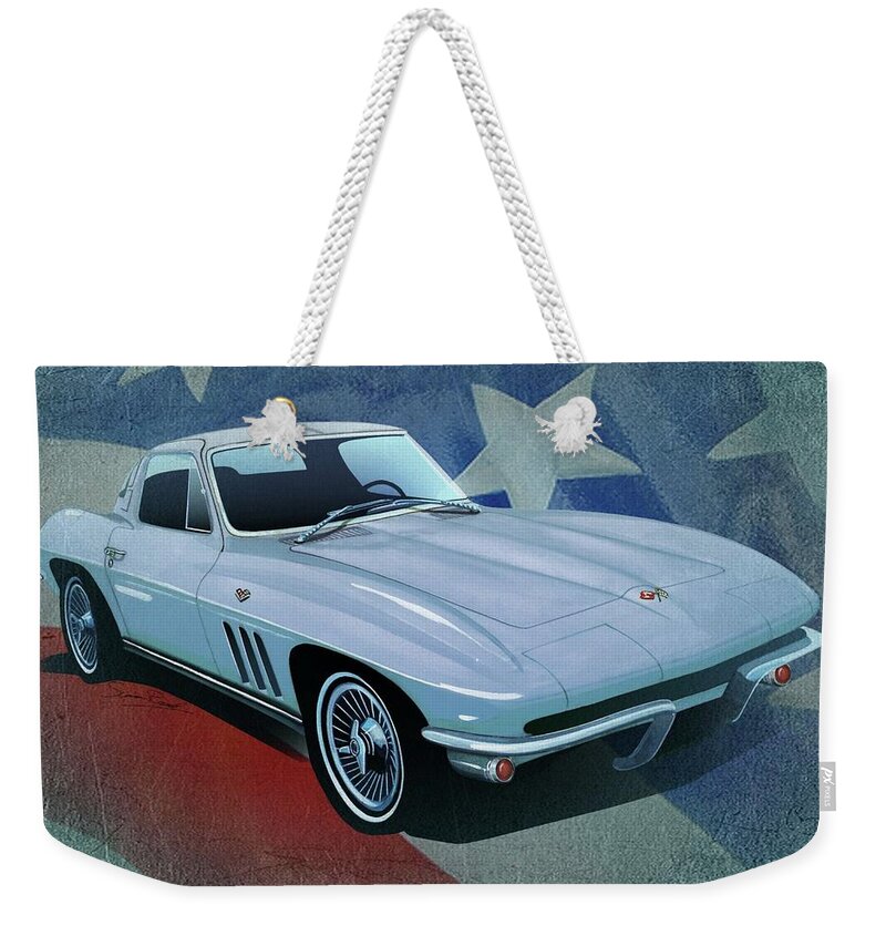 Art Weekender Tote Bag featuring the mixed media The Original Stingray 1963 by Simon Read