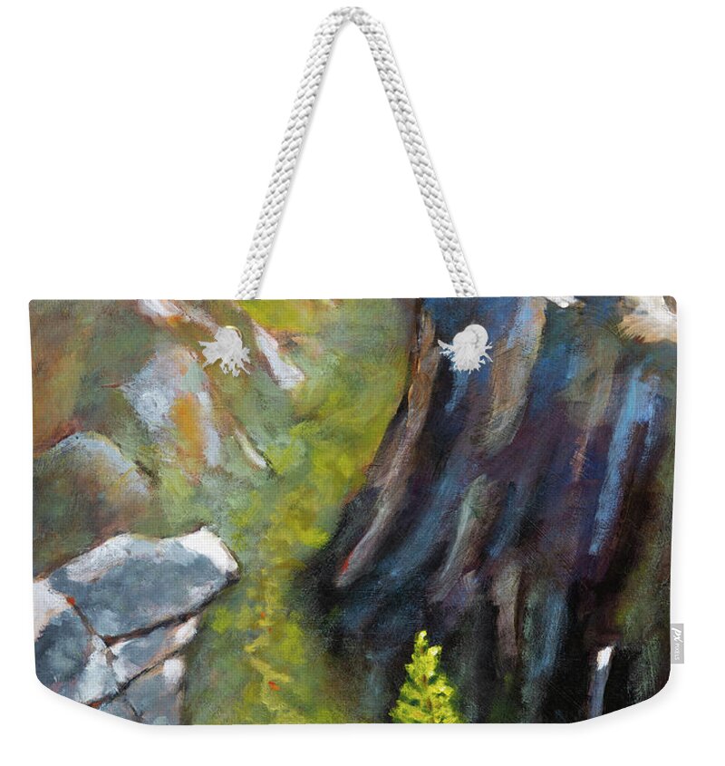 Yosemite Weekender Tote Bag featuring the painting The Other Half by Mike Bergen