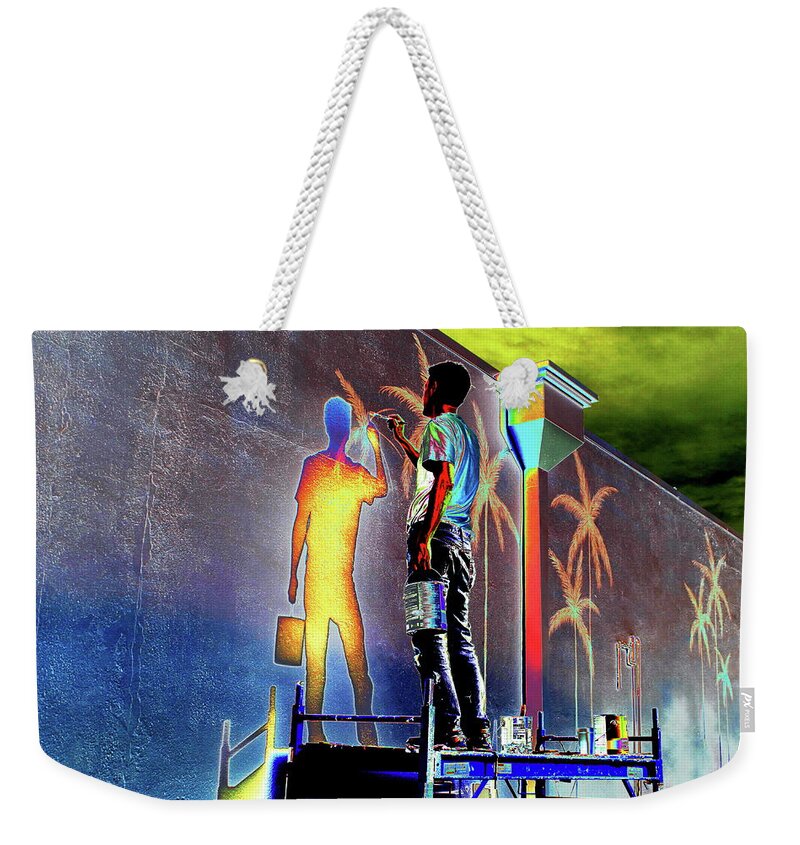 Paint Weekender Tote Bag featuring the digital art The Painter by Larry Beat