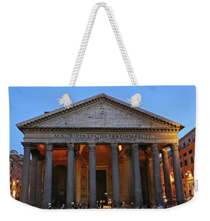 Pantheon Weekender Tote Bag featuring the photograph The Pantheon at Dusk 1016 by Jack Schultz