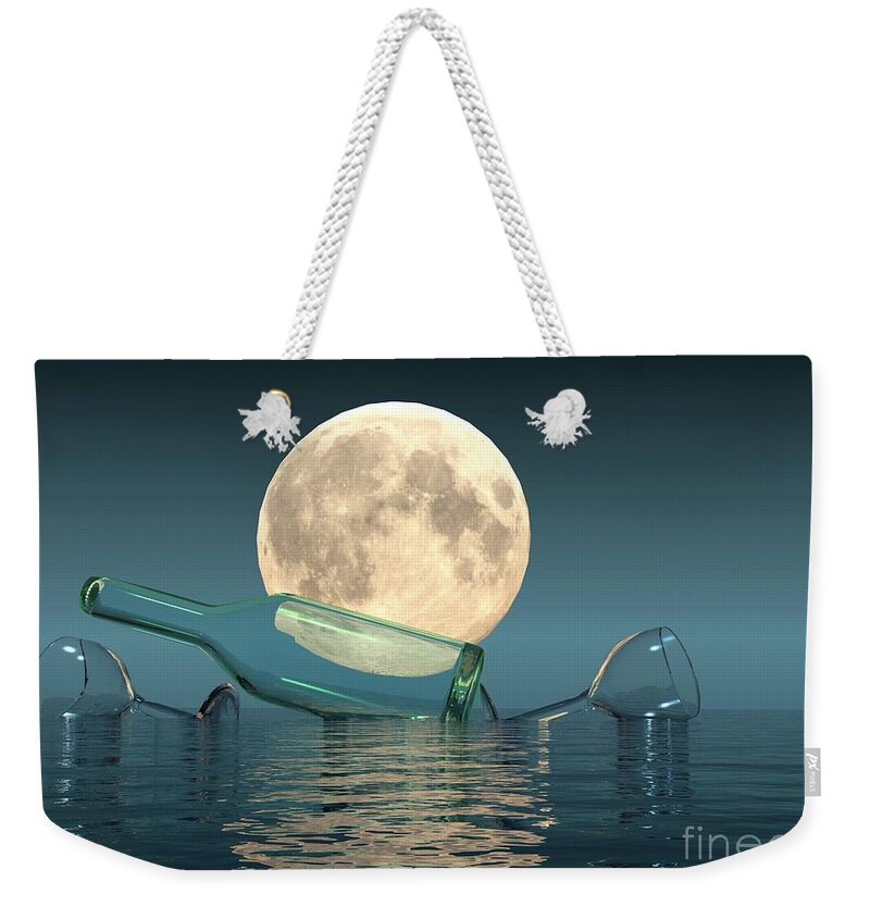 Seascape Weekender Tote Bag featuring the digital art The Party Is Over by Ana Borras