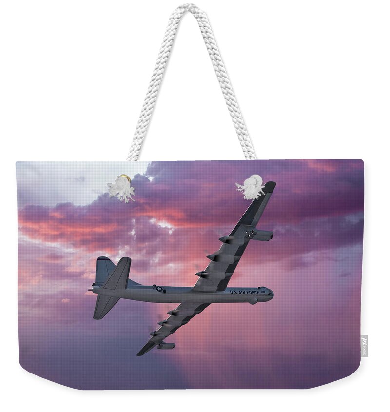 U.s. Air Force B-36 Bomber Weekender Tote Bag featuring the digital art The Peacemaker During the Cold War by Erik Simonsen