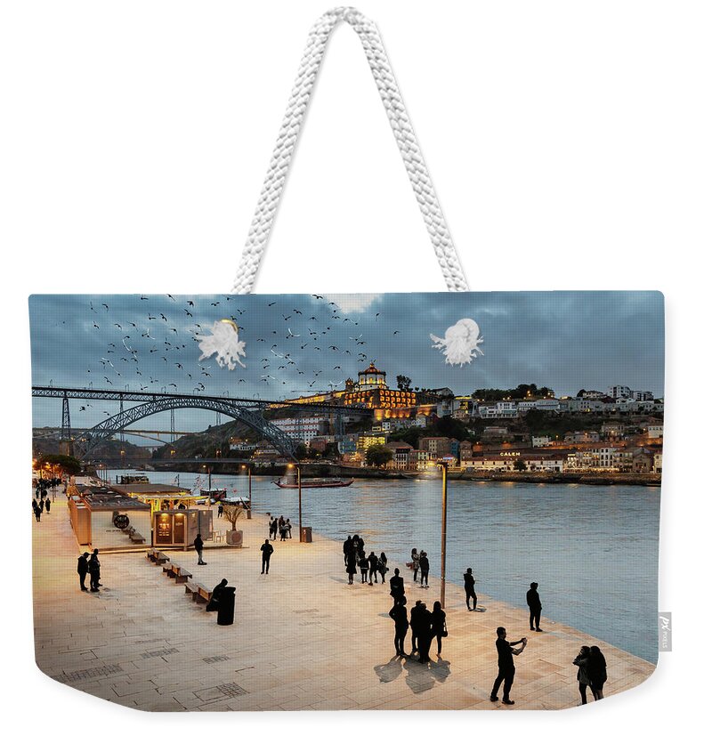 People Weekender Tote Bag featuring the photograph The People in grey by Micah Offman
