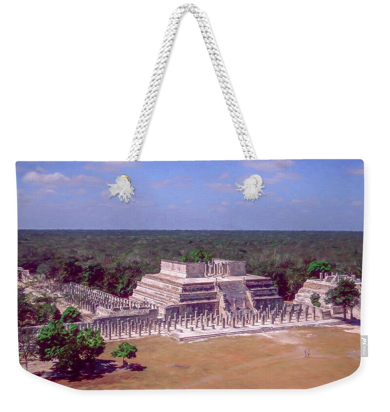 America Weekender Tote Bag featuring the digital art The Plaza of a Thousand Columns by Roy Pedersen