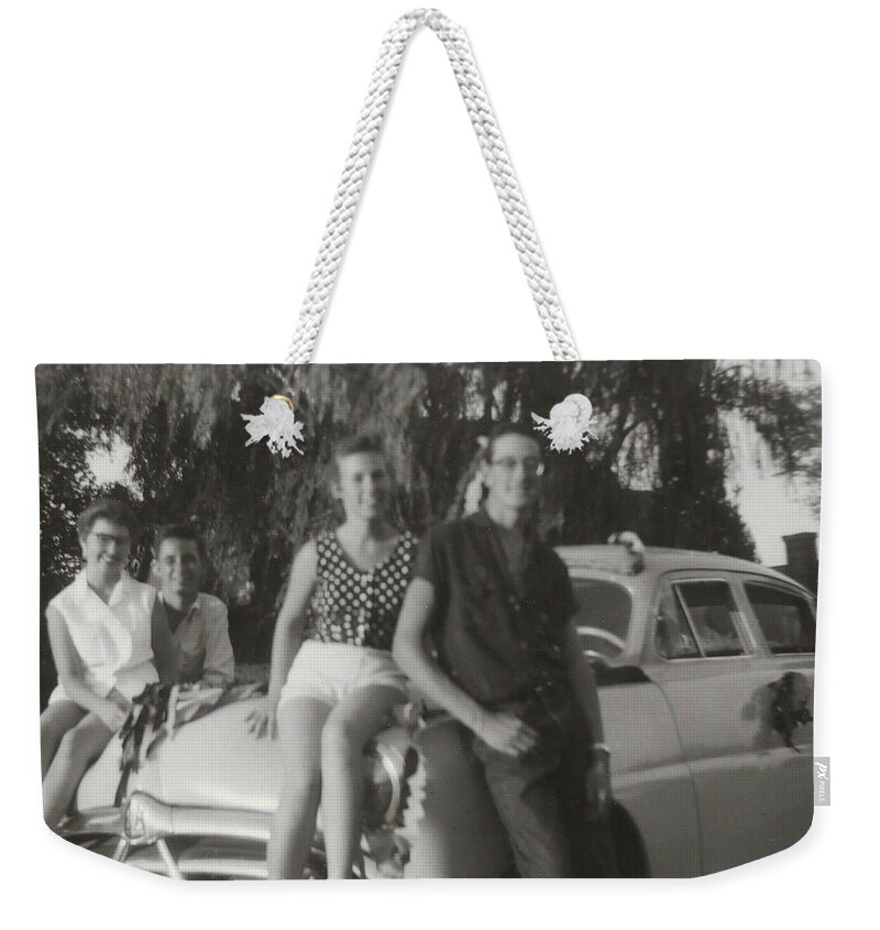 Buddy Holly Weekender Tote Bag featuring the photograph The Prom Car by John Bates