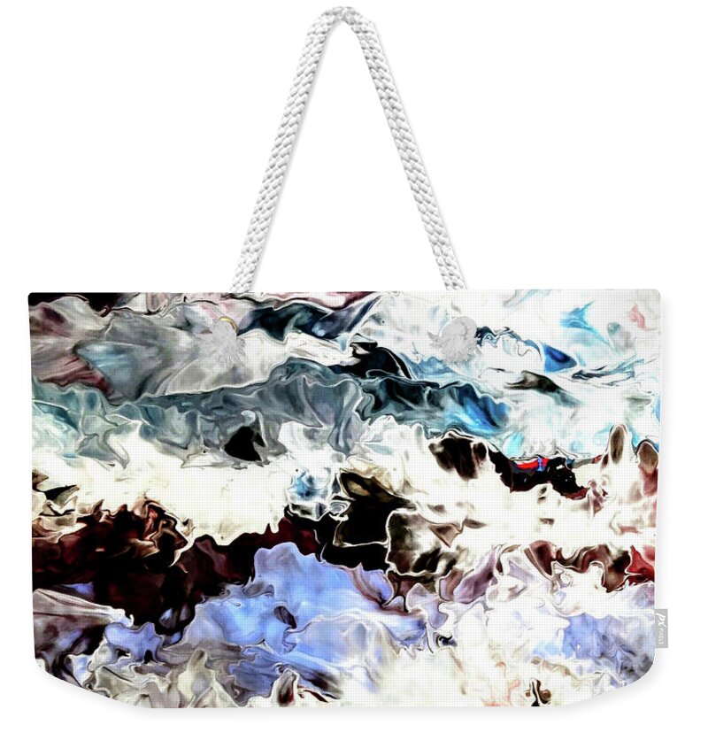 Water Weekender Tote Bag featuring the painting The Rapids by Anna Adams
