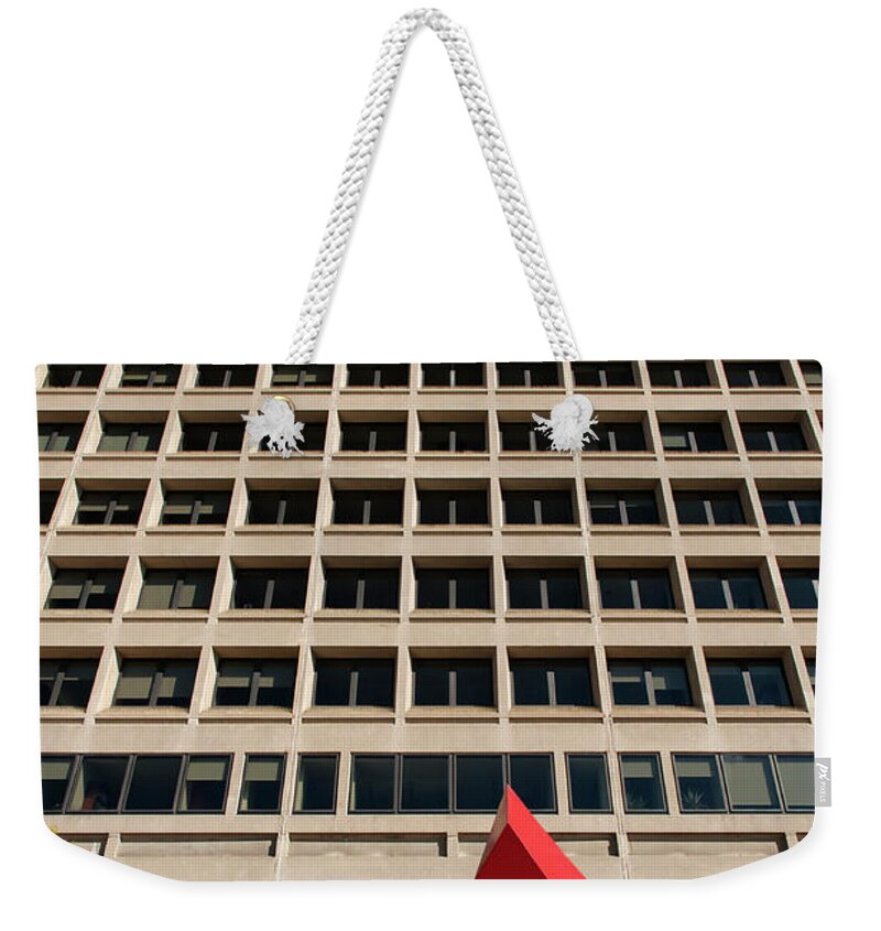 Architecture Weekender Tote Bag featuring the photograph The Red Scoop by Ginger Stein