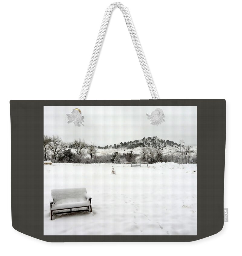 Snow Weekender Tote Bag featuring the photograph The Repose of Winter by Katie Keenan