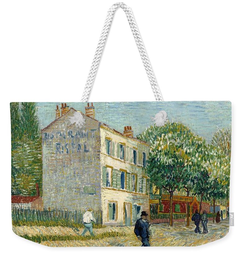 The Restaurant Rispal In Asnières Weekender Tote Bag featuring the painting The Restaurant Rispal in Asnieres by Vincent van Gogh