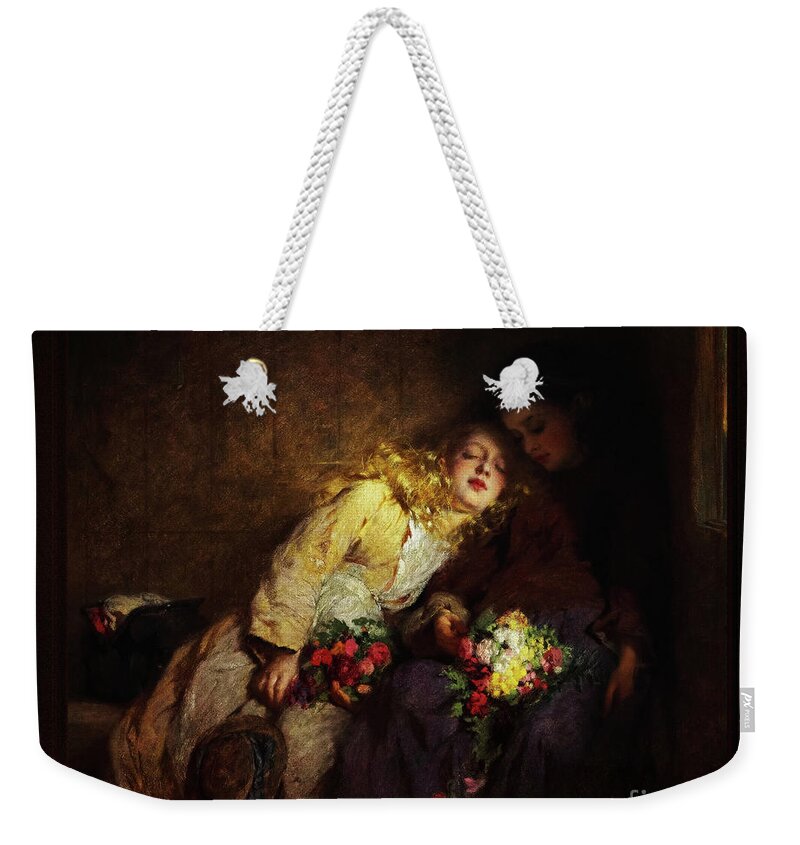 The Return Home Weekender Tote Bag featuring the painting The Return Home by George Elgar Hicks Old Masters Classical Art Reproduction by Rolando Burbon