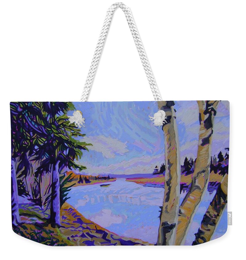 The River Of My Acadian Ancestors Weekender Tote Bag featuring the painting The River of my Acadian Ancestors by Therese Legere