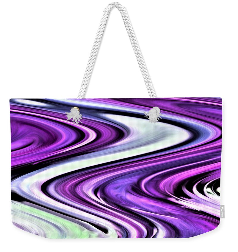 Abstract Weekender Tote Bag featuring the digital art The River's Bend - Abstract by Ronald Mills