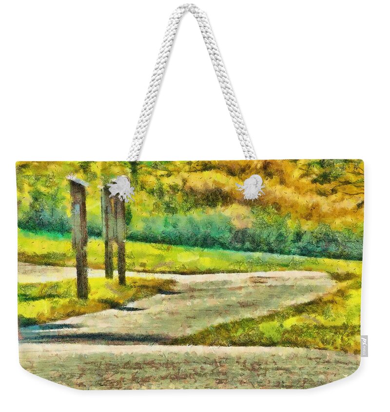 Road Weekender Tote Bag featuring the mixed media The Road by Christopher Reed