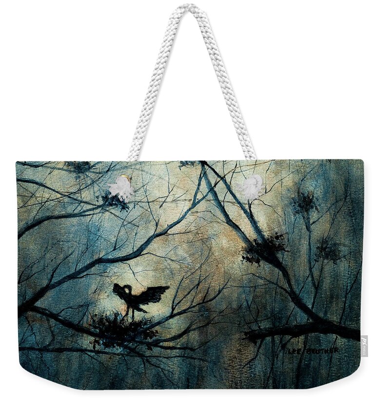 Birds Weekender Tote Bag featuring the painting The Rookery by Lee Beuther
