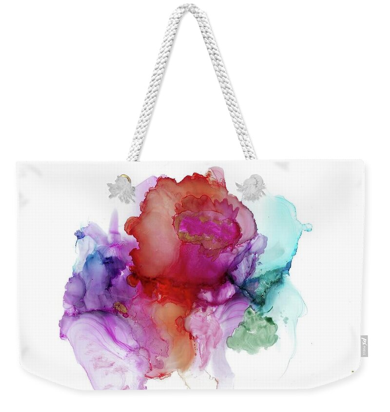Rose Weekender Tote Bag featuring the painting The Rose At The End Of The Day by Katy Bishop