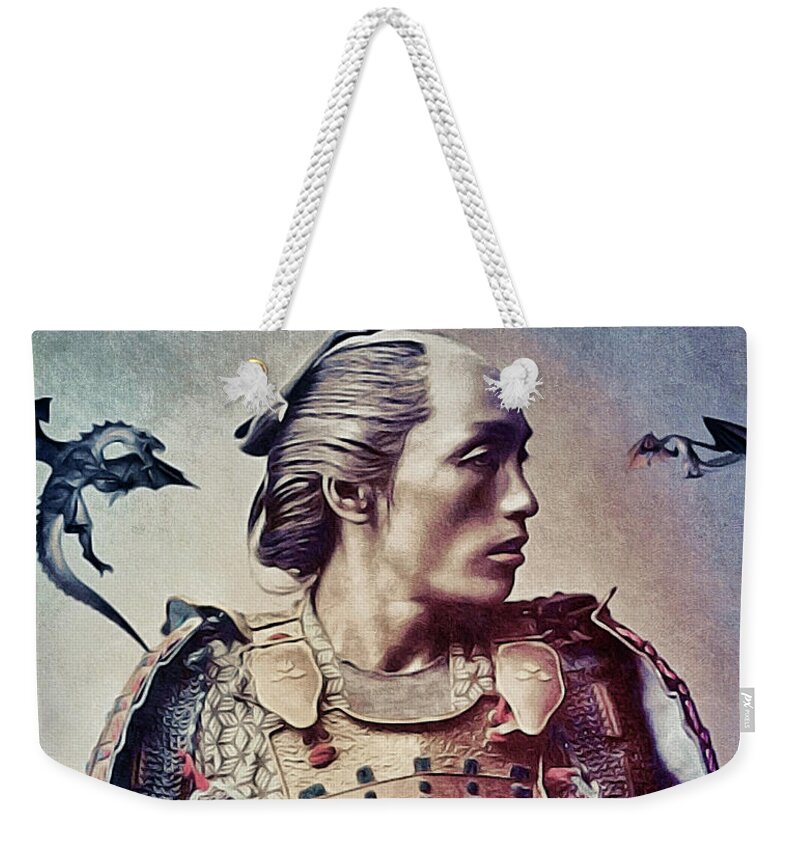 The Samurai And The Dragons Weekender Tote Bag featuring the photograph The Samurai and the Dragons by Susan Maxwell Schmidt
