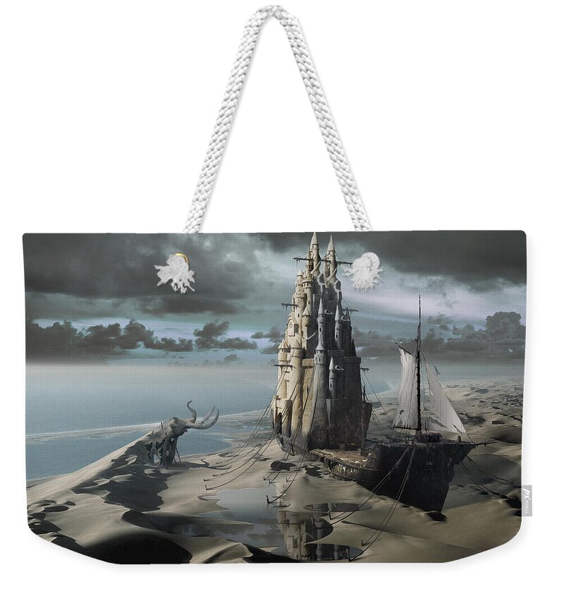 Sandcastle View Horizon Cold Sand Castle Building Us Religious Medieval Castles Weekender Tote Bag featuring the digital art The Sand Castle by George Grie