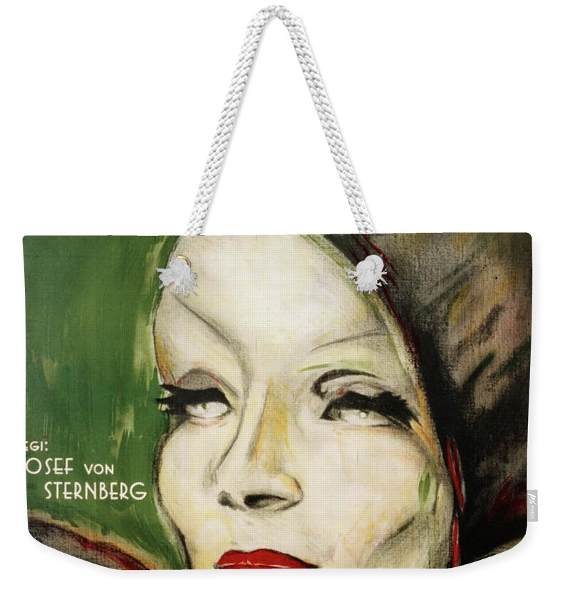 Martin Weekender Tote Bag featuring the mixed media ''The Scarlet Empress'', with Marlene Dietrich, 1934 by Movie World Posters