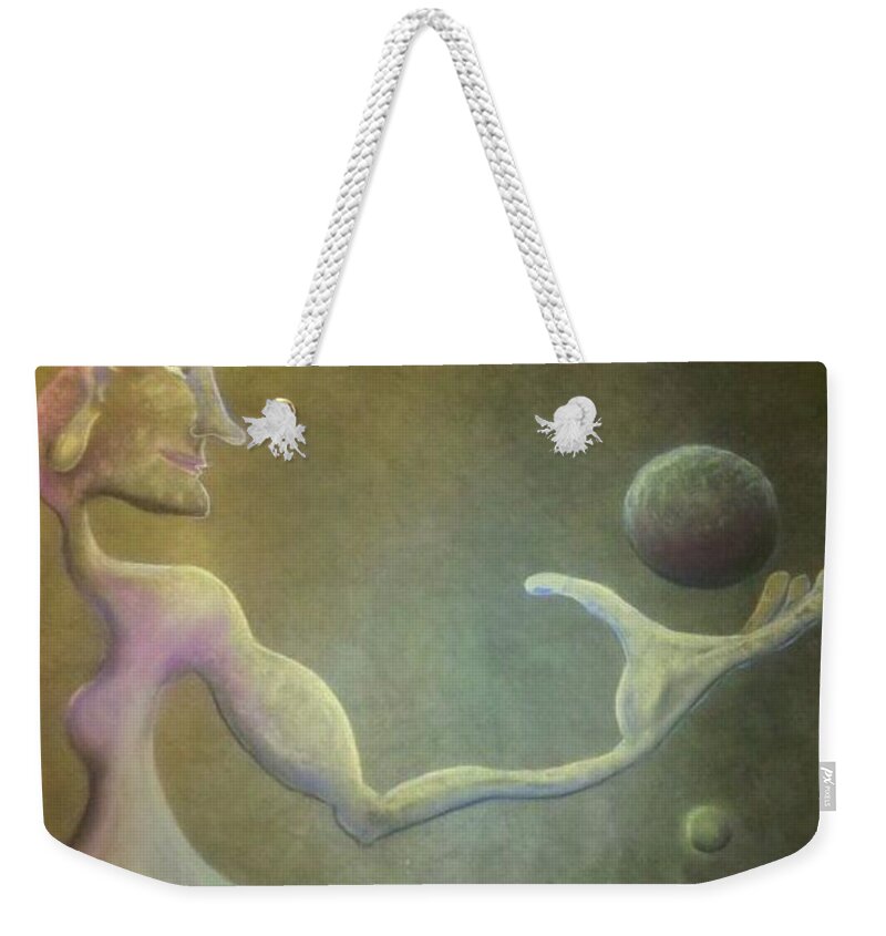 Chalk Weekender Tote Bag featuring the pastel The Shaman by Raymond Fernandez