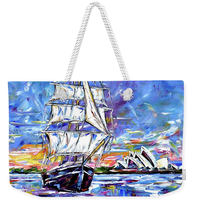 Sydney Opera House Weekender Tote Bag featuring the painting The Ship Off Sydney by Mirek Kuzniar