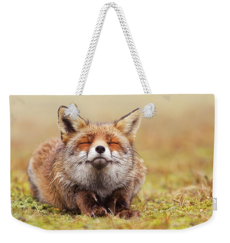 Fox Weekender Tote Bag featuring the photograph The Smiling Fox by Roeselien Raimond
