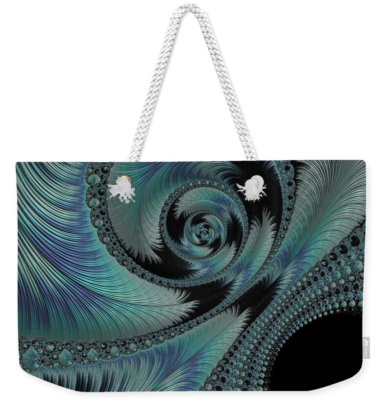 Fractal Weekender Tote Bag featuring the digital art The Spiral by Mary Ann Benoit