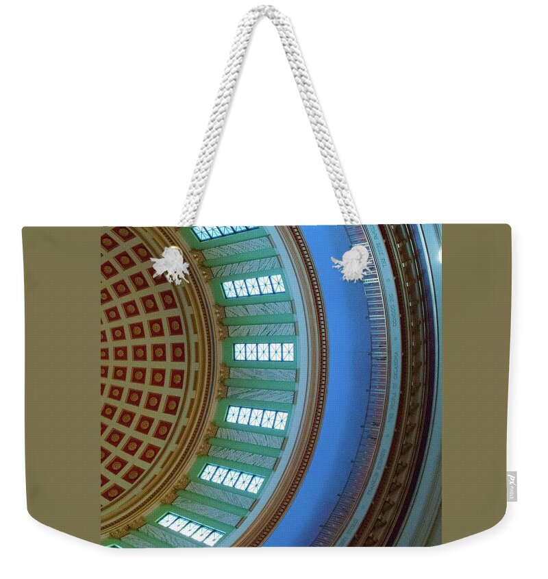 Oklahoma; State Capitol Dome; Capitol; Dome Weekender Tote Bag featuring the photograph The State Capitol Dome by Jolynn Reed