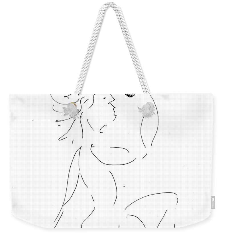 Drawing Weekender Tote Bag featuring the drawing The Stone by Raymond Fernandez