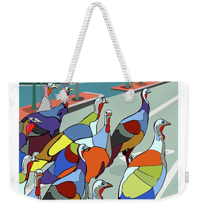 Brookline Weekender Tote Bag featuring the digital art The Streets Are Ours by Caroline Barnes