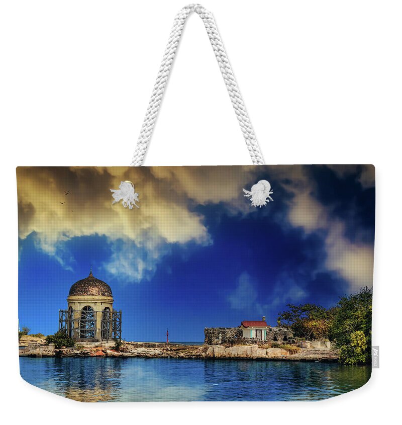 La Habana Weekender Tote Bag featuring the photograph The Temple in the Japanese Garden by Micah Offman