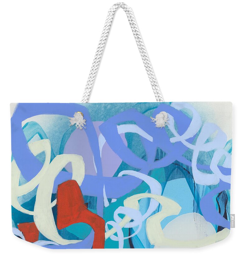 Abstract Weekender Tote Bag featuring the painting The Things We Knew by Claire Desjardins
